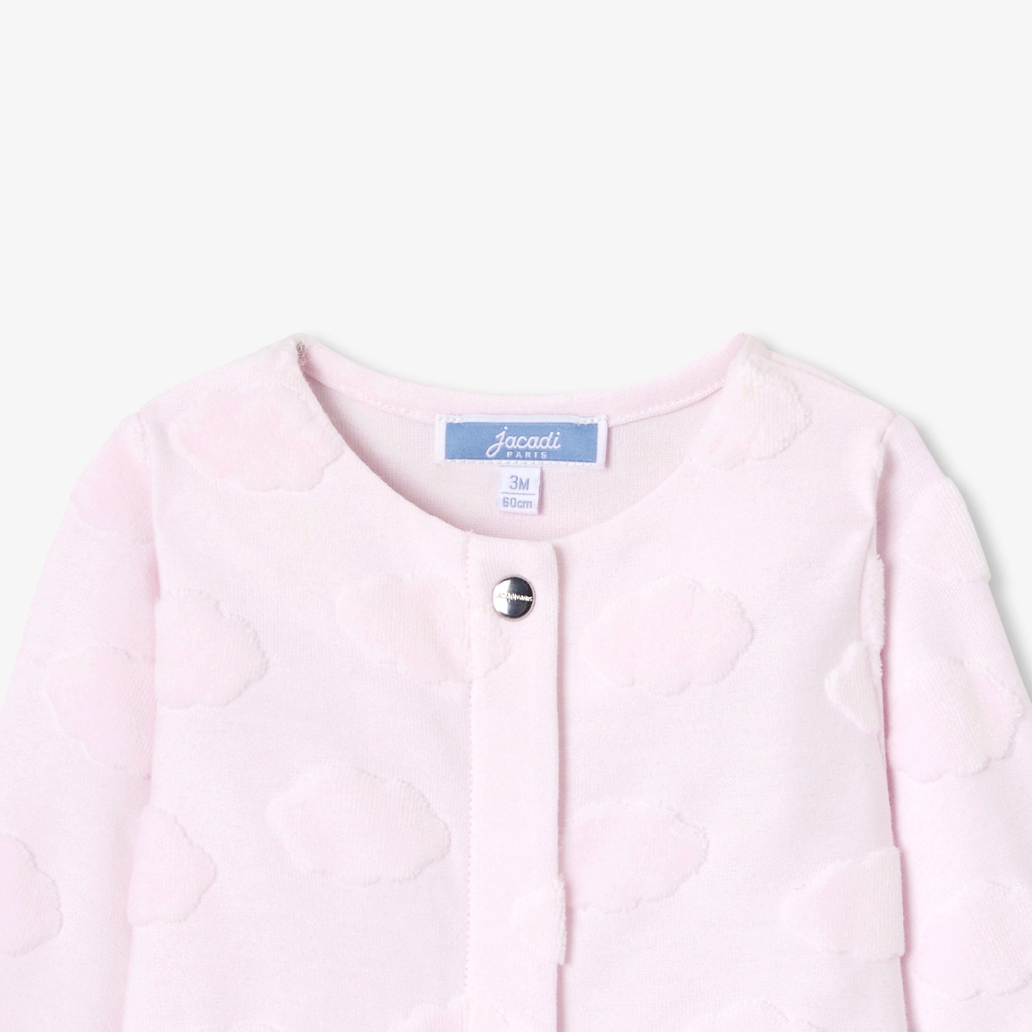 Baby girl pyjamas in cloud-patterned jersey - Acropole - Image 3