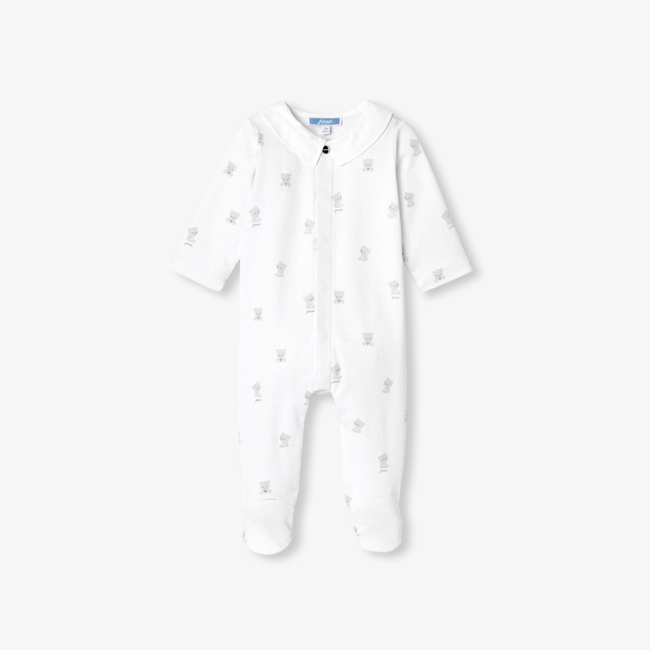 Baby pyjamas in interlock cotton - Archipel Grey