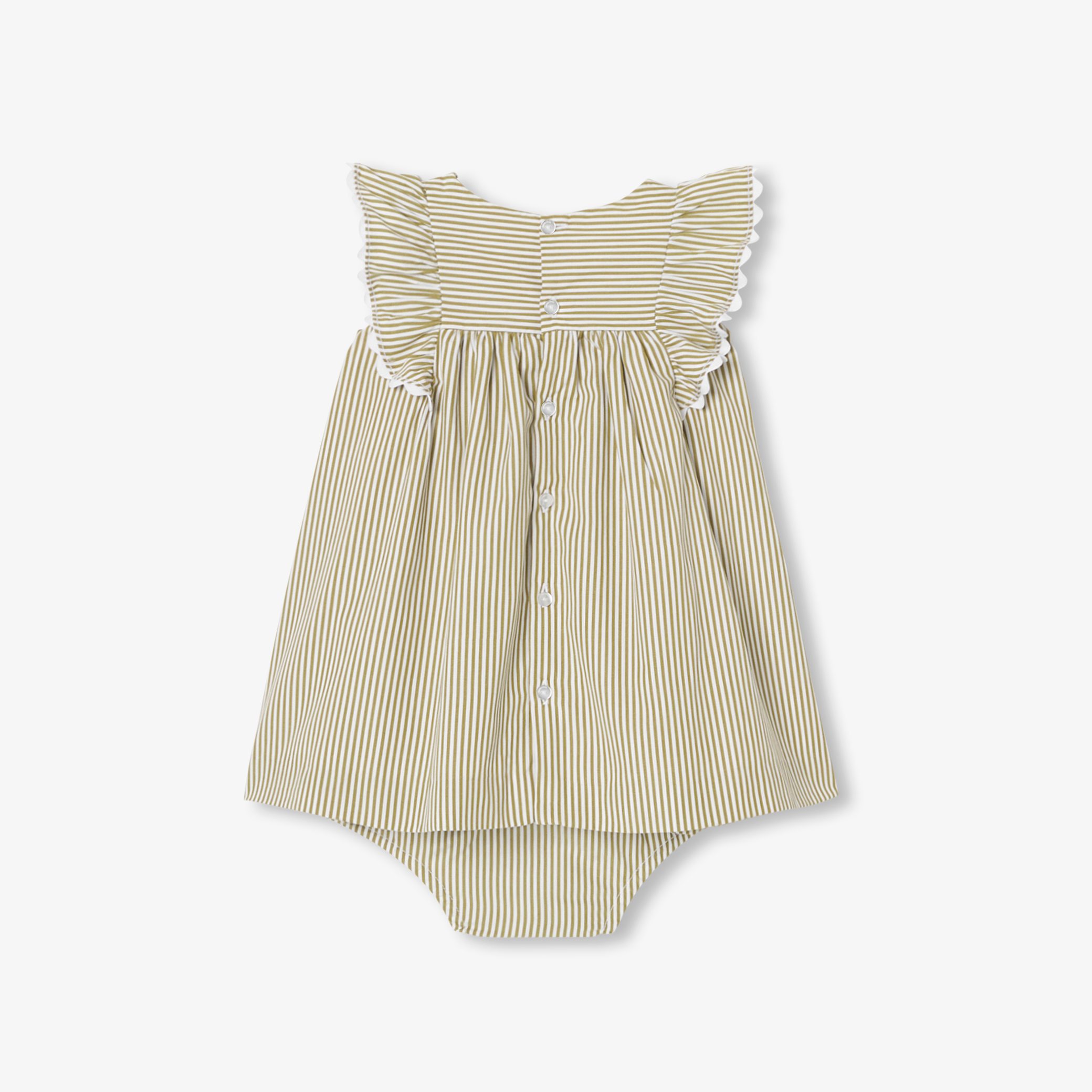 Baby girl dress in striped poplin - Eline - Image 5