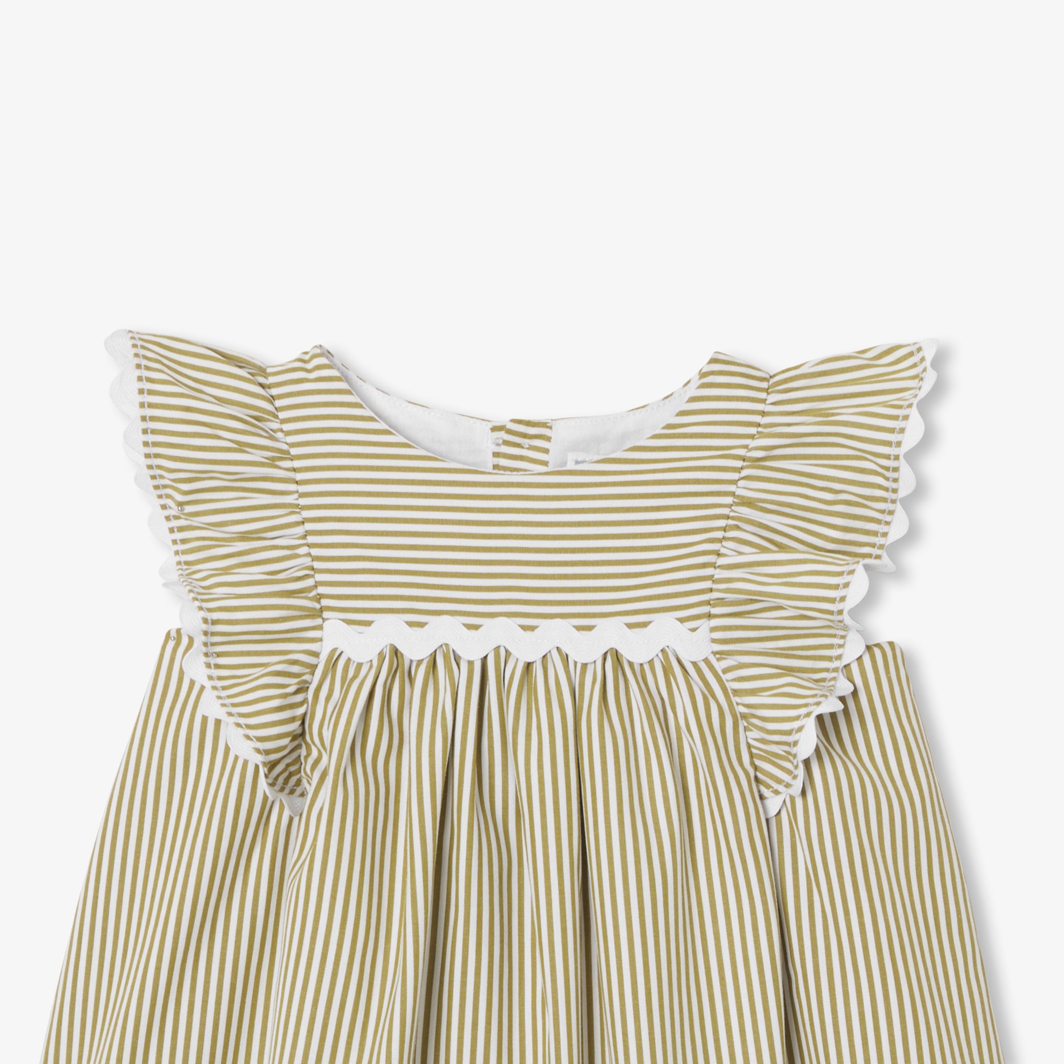 Baby girl dress in striped poplin - Eline - Image 6