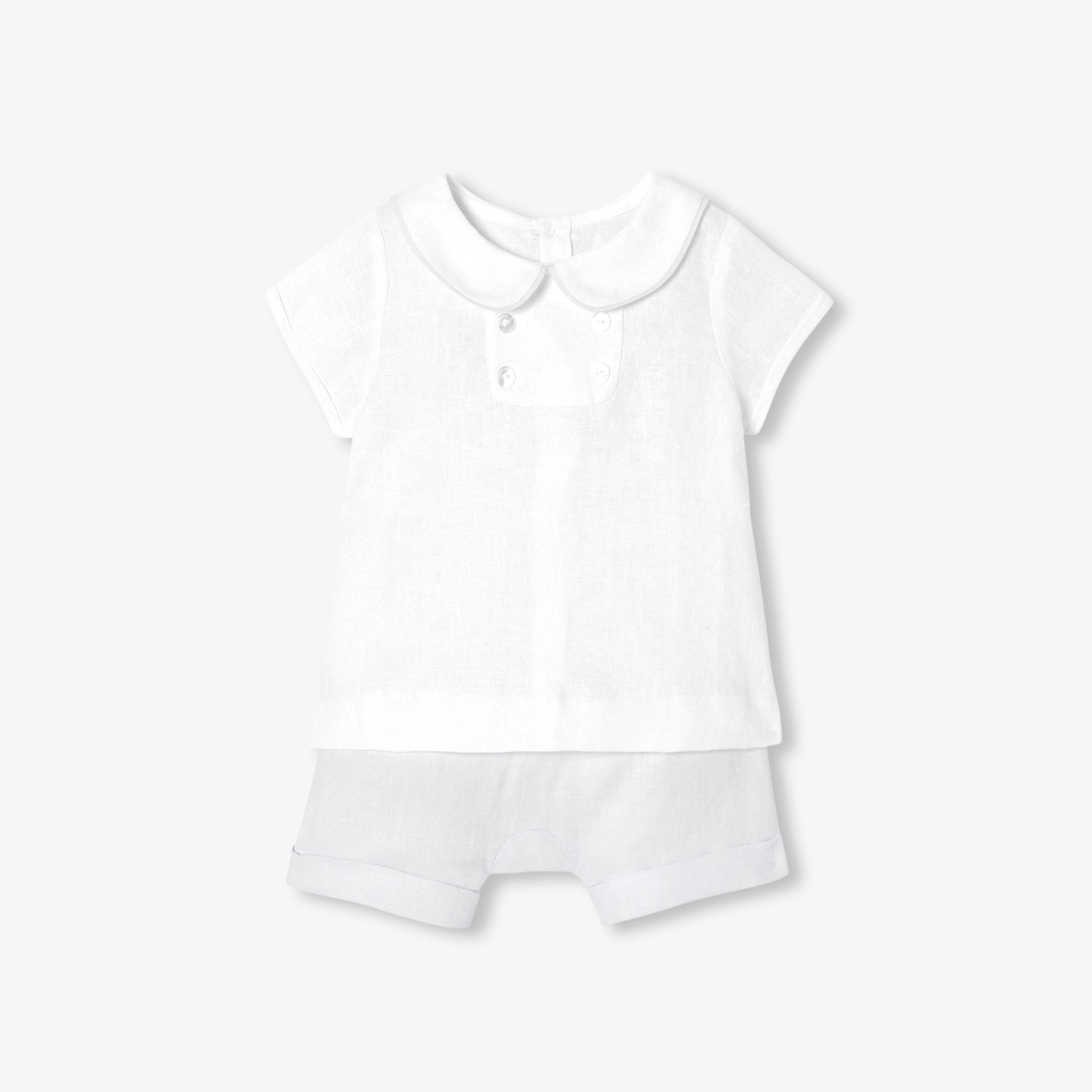 Baby boy linen two piece set - Damoiseau
